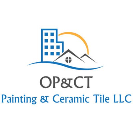 Oliva Painting logo of building with sunset