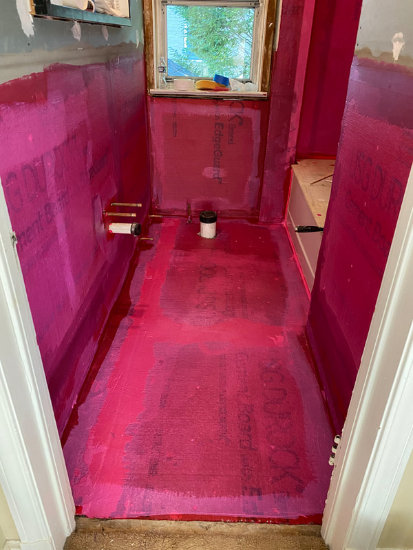 bathroom remodel in process